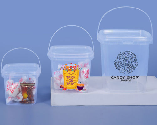 रासायनिक प्रतिरोध के साथ सफेद रंग चौकोर प्लास्टिक की बाल्टी