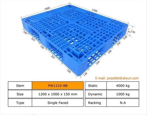 पैकेजिंग पैलेट के साथ OEM स्टैकेबल प्लास्टिक पैलेट MOQ 450pcs
