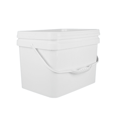 पीपी 100% कच्चा माल स्क्वायर प्लास्टिक बाल्टी, प्रभाव प्रतिरोध के साथ, सफेद या अन्य