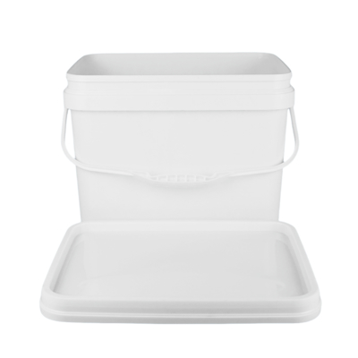 पीपी 100% कच्चा माल स्क्वायर प्लास्टिक बाल्टी, प्रभाव प्रतिरोध के साथ, सफेद या अन्य