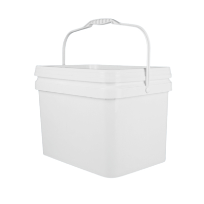 पीपी 100% कच्चा माल स्क्वायर प्लास्टिक बाल्टी, प्रभाव प्रतिरोध के साथ, सफेद या अन्य