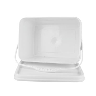 पीपी 100% कच्चा माल स्क्वायर प्लास्टिक बाल्टी, प्रभाव प्रतिरोध के साथ, सफेद या अन्य