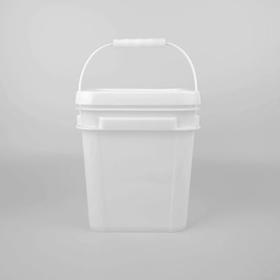 डिटर्जेंट के लिए 5 लीटर पॉलीप्रोपाइलीन व्हाइट स्क्वायर प्लास्टिक की बाल्टी